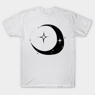Sparkly Black Crescent Moon T-Shirt